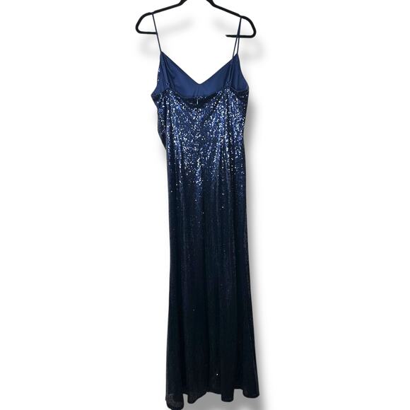 Ever Pretty Navy Blue Sexy Spaghetti Straps Fishtail Sequin Evening Gown US 16 - Picture 8 of 12